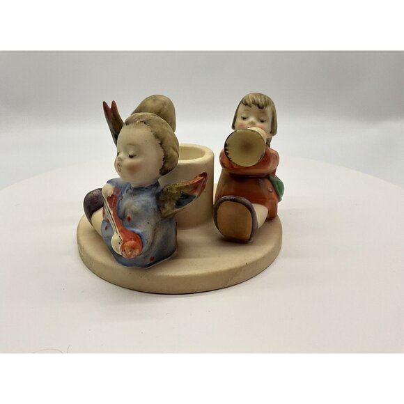 Hummel Figurine Herald Angels Candlestick Holder TMK2 Full Bee Goebel Germany - Picture 8 of 16